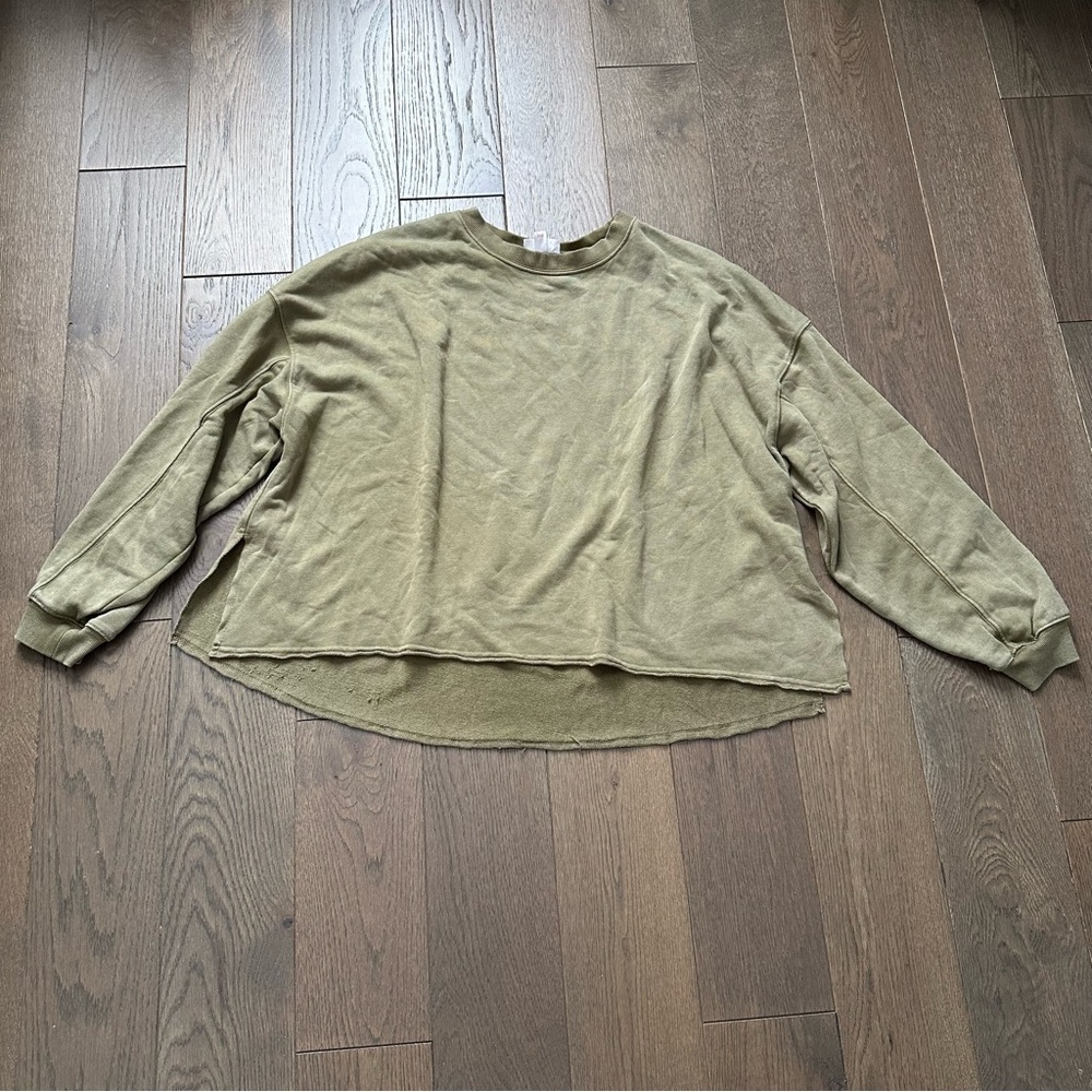 Colsie Olive Green Crew Neck Top Size Large